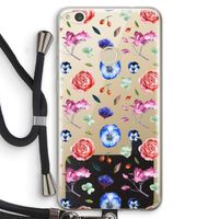 Bloemetjes: Huawei Ascend P8 Lite (2017) Transparant Hoesje met koord