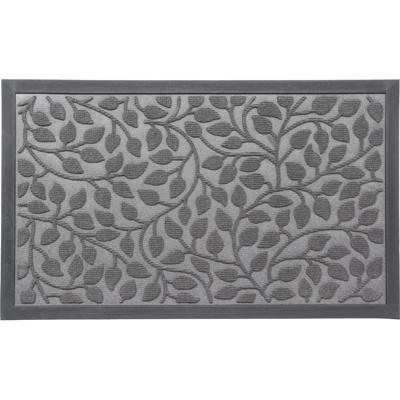 Luance Deurmat Feuillage - donkergrijs - rubber - rechthoek - 75 x 45 cm - schoonloopmat