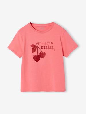 T-shirt voor meisjes met print en korte mouwen rozen