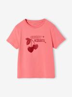 T-shirt voor meisjes met print en korte mouwen rozen