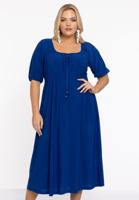 Yoek Jurk met gesmokte taille | Indigo | Maat 54/56