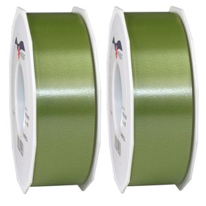 3x XL hobby/decoratie legergroene kunststof sierlinten 4 cm/40 mm x 91 meter