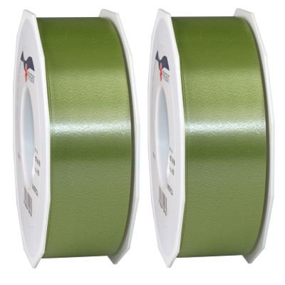 3x XL hobby/decoratie legergroene kunststof sierlinten 4 cm/40 mm x 91 meter 3x XL hobby/decoratie legergroene kunststof sierlinten 4 cm/40 mm x 91 meter