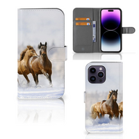 iPhone 15 Pro Max Telefoonhoesje met Pasjes Paarden