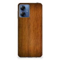 Motorola Moto G14 | Bumper Hoesje | Donker Hout