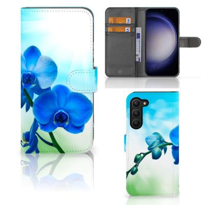 Samsung Galaxy S23 Plus Hoesje Orchidee Blauw - Cadeau voor je Moeder