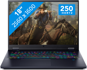 Acer Predator Helios 18 PH18-72-90TD Intel® Core™ i9 i9-14900HX Laptop 45,7 cm (18") WQXGA 32 GB DDR5-SDRAM 2 TB SSD NVIDIA GeForce RTX 4090 Wi-Fi 7 (802.11be) Windows 11 Home Zwart