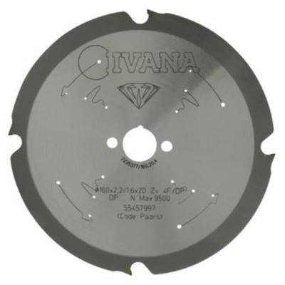 Ivana cirkelzaagblad 4tands - Z=4F hout - 160x2.2/1.6x20mm - vlaktand(F)