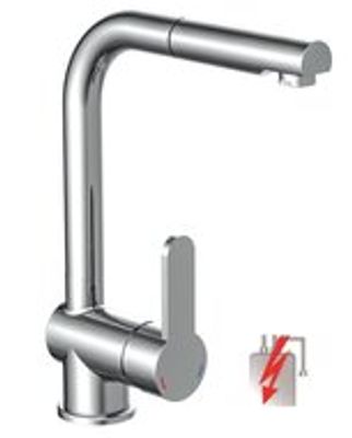 LONDON ééngreepsmengkraan keuken,lage druk, met uittrekbare sproeier, chroom lage druk kraan - alleen geschikt voor lage druk boilers/kleine accumulatoren (onder wastafel model) hoge uitloop en 36