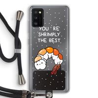 You're Shrimply The Best: Samsung Galaxy A41 Transparant Hoesje met koord