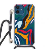 Colored Zebra: iPhone 12 mini Transparant Hoesje met koord Colored Zebra: iPhone 12 mini Transparant Hoesje met koord
