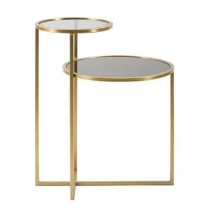 Mauro Ferretti Levels Tafel met 2 metalen toppen en goudglas