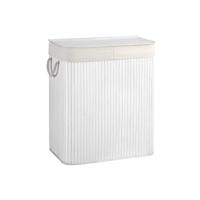 Bamboe wasmand met 2 vakken, Wit Bamboe wasmand met 2 vakken, Wit