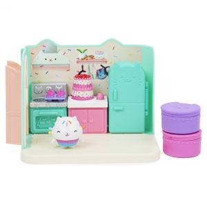 Gabby's Dollhouse Gabby's Poppenhuis - Bakken met Cakey Keuken-speelset met actiefiguur en 3 accessoires, 3 meubelstukken en 2 poppenhuis pakketjes
