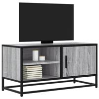 Tv-meubel 80x34,5x40 cm bewerkt hout metaal grijs sonoma eiken