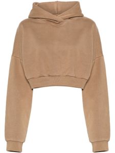 ENTIRE STUDIOS hoodie crop en coton biologique à col v - Marron