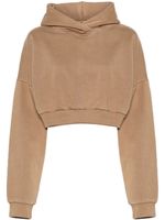 ENTIRE STUDIOS hoodie crop en coton biologique à col v - Marron