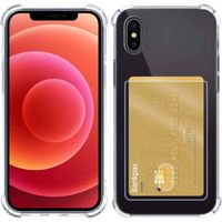 Basey iPhone X Hoesje Siliconen Hoes Case Cover met Pasjeshouder - Transparant - thumbnail