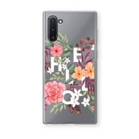 Hello in flowers: Samsung Galaxy Note 10 Transparant Hoesje