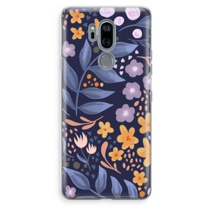 Flowers with blue leaves: LG G7 Thinq Transparant Hoesje