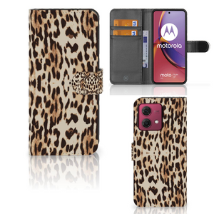 Motorola Moto G84 Telefoonhoesje met Pasjes Leopard