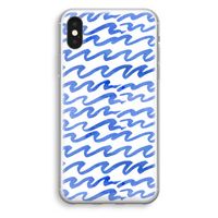 Blauwe golven: iPhone X Transparant Hoesje