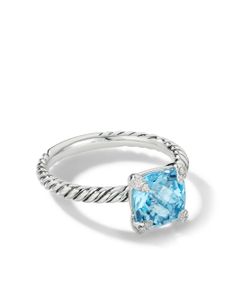 David Yurman bague Châtelaine en argent sterling sertie de topaze et de diamants - Bleu