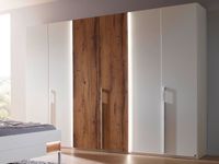 Kast VALOU 6 deuren mat wit/oak atlantic met led