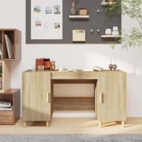 Bureau 140x50x75 cm bewerkt hout sonoma eikenkleurig