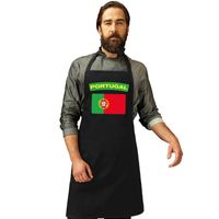 Portugese vlag keukenschort/ barbecueschort zwart heren en dames   -