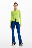 Broek met bloemtextuur - BLUE - XL