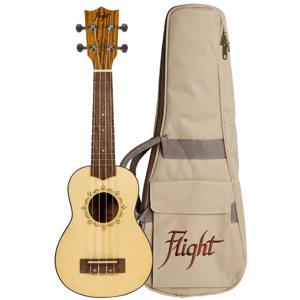 Flight Designer Series DUS320 SP/ZEB sopraan ukelele met gigbag