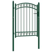 Poort met gebogen bovenkant 100x125 cm staal groen