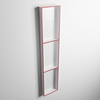 MONDIAZ EASY Nis 149,5x29,5cm in solid surface kleur Fire | Talc. 3 vakken geschikt voor in- of opbouw