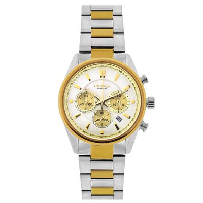 Prisma P.2066 Horloge Decade Chrono staal zilver-en goudkleurig 31,5 mm