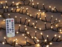 LED WARM WIT IVY 500L/12M MET AFSTANDSBEDIENING 4M AANLOOPSNOER ZWART IP44 TRAFO TIMER 8/16U - Annas collection