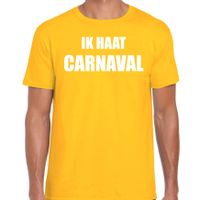 Ik haat carnaval verkleed t-shirt / outfit geel voor heren - thumbnail