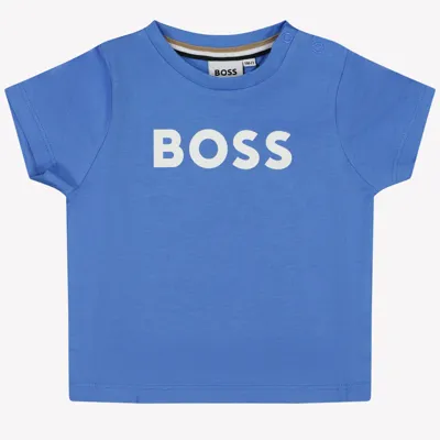 Hugo Boss Logo T-Shirt Baby Blauw - Maat 67 - Kleur: Blauw | Soccerfanshop