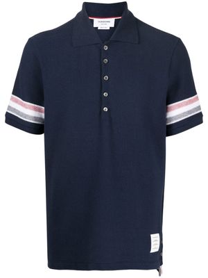 Thom Browne polo à patch logo poitrine - Bleu