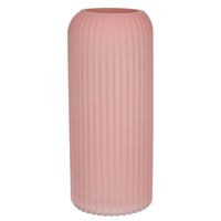 Bellatio Design Bloemenvaas - oud roze - matglas - D9 x H20 cm - Vazen