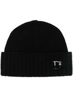 DSQUARED2 bonnet à plaque logo - Noir