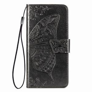 iPhone 7 hoesje - Bookcase - Pasjeshouder - Portemonnee - Vlinderpatroon - Kunstleer - Zwart