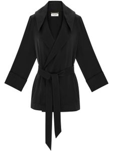 Saint Laurent veste nouée à capuche - Noir