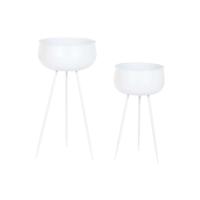 Grondlegger Home ESPRIT Wit Metaal Stads 34 x 34 x 70 cm (2 Onderdelen)