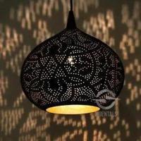 Hanglamp oosterse hanglamp filigrain stijl pompoen zwart/goud Hanglamp oosterse hanglamp filigrain stijl pompoen zwart/goud