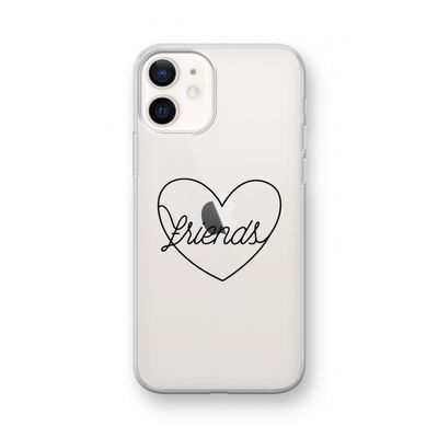 Friends heart black: iPhone 12 mini Transparant Hoesje