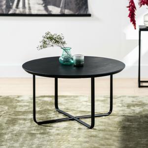 BASE Salontafel Kristof Acaciahout, 75cm - Zwart - Rond