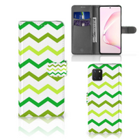 Samsung Note 10 Lite Telefoon Hoesje Zigzag Groen - thumbnail