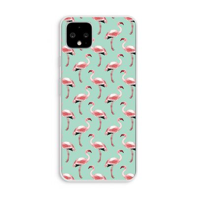 Flamingoprint groen: Pixel 4 XL Transparant Hoesje