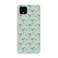 Flamingoprint groen: Pixel 4 XL Transparant Hoesje